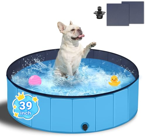 T2Y Dog Paddling Pool for Small Dogs, 100 x 30CM - Blue
