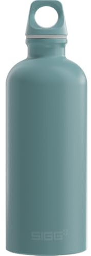 Sigg - Gourde Aluminium - Traveller Morning Blue - Convient Aux Boissons Gazeuses - Étanche & Légère - Sans BPA - Pour Sport, Camping, Randonnée - Bleu - 0.6L