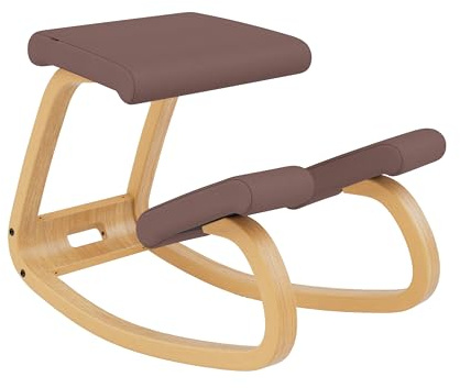 Varier Ergonomisk justerbar fåtölj för hemmakontor, hållning | Ergonomisk knästol utan ryggstöd med gungfunktion för aktiv sittande; vadderad sits, kan belastas upp till 110 kg