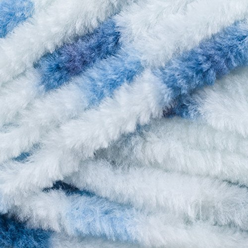 James C Brett Flutterby Supersoft Chunky 100g Knitting Yarn Shade B13 Blue/White Print