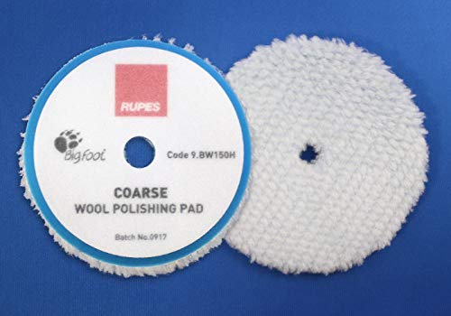 2 Stück Rupes Bigfoot Blaue Woll Pads Grob/Coarse 130/150mm für Mille LK900