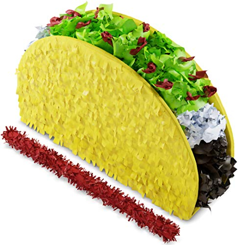 Taco Tuesday Piñata (kleiner Stab im Lieferumfang enthalten), 44,5 x 27,9 x 12,7 cm, perfekt für TacoPartys, Dekorationen, GeburtstagsPiñata, FiestaThemenfeier, mexikanischer Bash, FotoRequisite