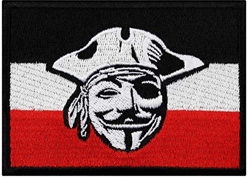 Aufnäher Germany Pirat Deutsches Kaiserreich Flagge Biker Patch Rocker Bügelbilder für alle Stoffe | Heavy Metal Sticker zum annähen/aufbügeln | 90x65mm