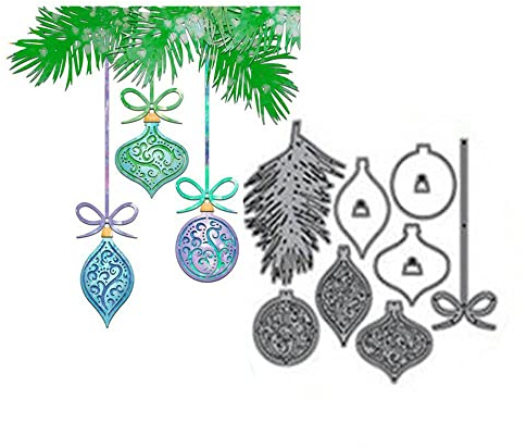 GIVBRO Weihnachtskugel-Stanzformen, Metall, gestanzt, DIY, Prägeschablone, Schablone für Scrapbooking, Fotoalbum, Dekoration