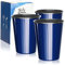 Robin Goods® 3X gobelets en Acier Inoxydable Bleu - gobelets de Haute qualité 500 ML - gobelets de Camping - incassables et sans BPA (03 pièces - Bleu)