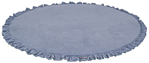 KiddyMoon Spielmatte Ø 90Cm Für Kinder Aus Schaumstoff Montessori Weiche Kindermatte Babymatte Baby Spieldecke Krabbelmatte Schaumstoffmatte Spielzeug Teppich, Hergestellt In EU, Eisblau