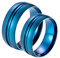 Trauringe Breit, Verlobungsring Paar Blau Edelstahl Gebürstet 8mm Paar Ringe Valentinstag Schmuck