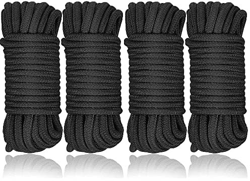 4 X 10m Sex Bondageseil, Weiches-Fesselseil Schwarz Baumwollseil Für sm Sexspielzeug,bondageset fessel Allzweckseil Bondage Set für Paare Fesselspiele