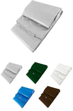 Jardin202 - Toldo Reforzado Impermeable | Lona Multiusos | con Ojales | Seleccione Medida | 5X8M. (Gris)