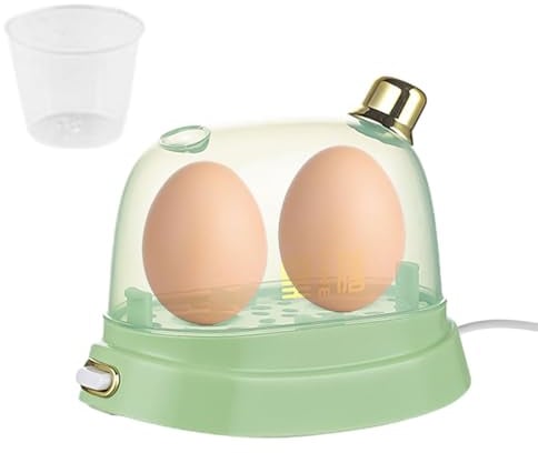 fanelod Electric Egg Boiler, Rapid Egg Cooker Poacher, 120W 220V Electric Egg Cooker Small, Egg Steamer Makes With 2 Egg Capacity, Easy Electric Poacher, Safety Egg Maker Machine for Home Kitchen