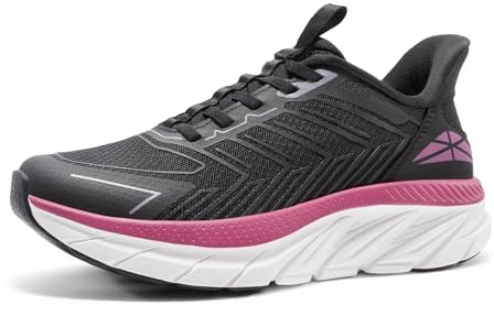 ALLSWIFIT Scarpe da ginnastica da donna, da corsa, comode, da tennis, traspiranti, antiscivolo, per atletica, palestra, allenamento, cross training, taglia, Nero Fucsia, 38 EU