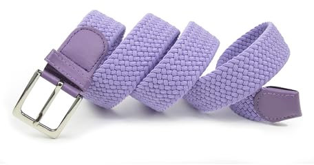 Gloop Ceinture élastique unisexe en tissu tressé - Ceinture extensible pour homme et femme - Largeur : environ 3,5 cm, Violet 18072, Gesamtlänge 110cm