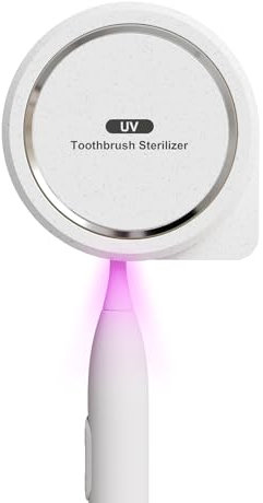 Zahnbürsten-Desinfektionsmittel, UV-Zahnbürsten-Desinfektionsmittel und Halter mit Ventilator, zum Trocknen von 3 Minuten, Timer-Zahnbürstenabdeckungen für jede Zahnbürste, wiederaufladbar, tragbar,
