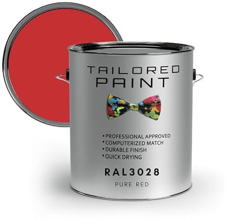Tailored Paint uPVC Window & Door 1K Paint Brush or Spray On - Gloss Finish - RAL3028, Pure Red - 100ml Tin