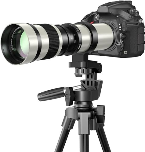 Lightdow 420-800mm f/8.3 Téléobjectif Manuel, Super téléobjectif avec Adaptateur T-Mount, Compatible avec Les caméras Sony E-Mount Alpha 7/6/ 5/ NEX Series