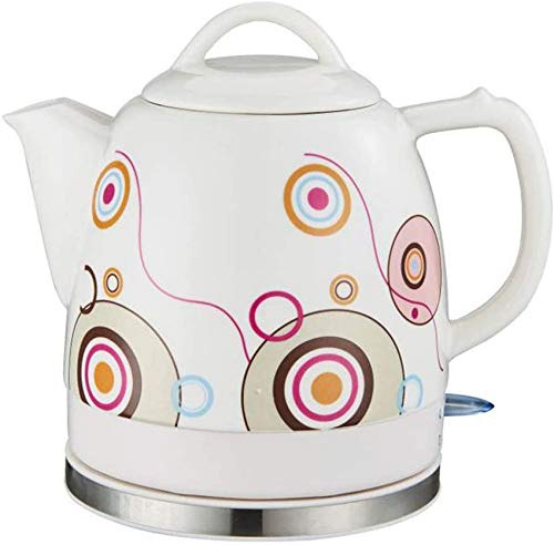 RBUDSPOLF Electric Kettle Ceramic Kettle Teapot-Retro 1.2L Stainless Steel Jug,Bpa-Free,Automatic Power off Fast Boiling 1200W,Removable Base,Boil Dryion