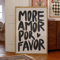 CHAOJIART Moderne, eklektische Zitate „More Amor Por Favor Sunshine“ – Wandkunstdrucke, Leinwandgemälde, Poster, Bilder für Wohnzimmerdekoration, 80 x 110 cm, rahmenlos