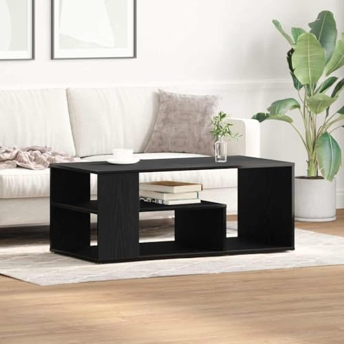 LoogCape Couchtisch Schwarz Eichen-Optik, 100x50x40 cm Holzwerkstoff, Moderner Wohnzimmertisch für Getränke, Magazine, Deko
