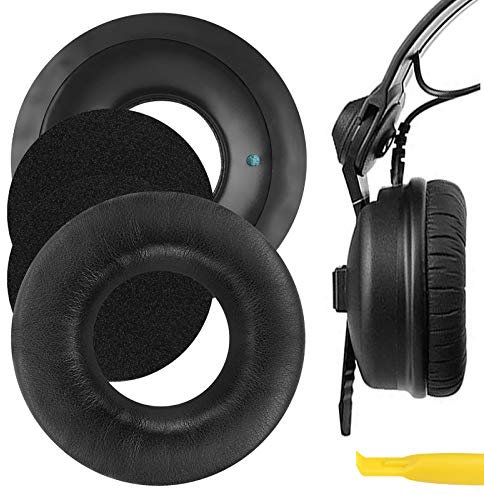 Geekria QuickFit Replacement Ear Pads for Sennheiser HD25-1, HD25-II, HD25SP, HD25SP-II Headphones Ear Cushions, Repair Parts (Black)