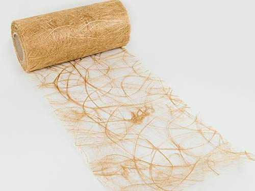 Sizoweb 20cm breit 5m oder 20m lang Tischläufer Tischband in unterschiedlichen Farben zur Dekoration wie Grillen, Sommer, Ostern, Weihnachten oder Hochzeiten manuell abgelängt durch Protinam (5m, gold 1800)