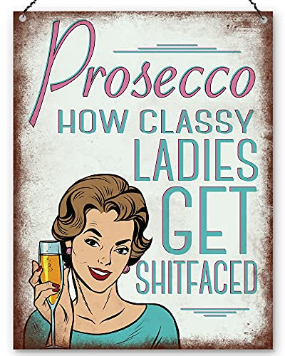 Dorothy Spring Prosecco How Classy Ladies Sarcastic Wall Quote Plaque Metal Sign Size 15x20cm