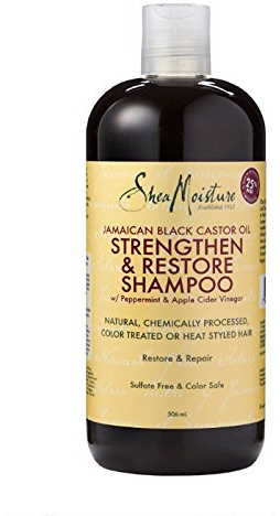 SHEA MOISTURE - Jamaican Black Rizinusöl Strengthten & Restore shampoo - Hergestellt aus natürlichen Zutaten - Klärt und nährt das Haarwachstum - Sulfatfrei - Farbecht - 482ml