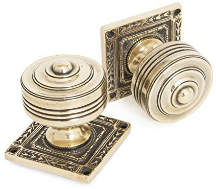 From the Anvil Aged Brass Tewkesbury Square Mortice Knob Set