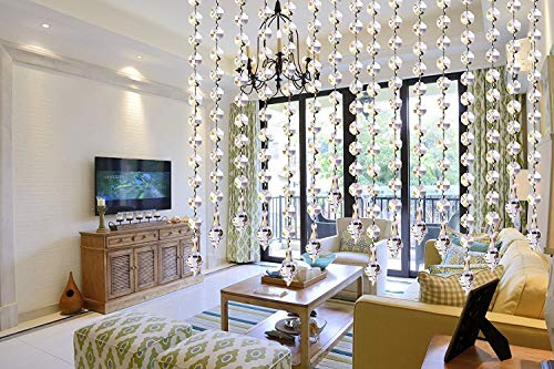 10 x 1M Türvorhang Kristall Girland Crystal Clear Acrylic Bead Garland hängende Partei Dekor Hochzeit DIY Dekor Anhänger Perlenvorhang (mit Kegel Anhänger)