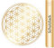 Blume des Lebens Aufkleber 9cm mit Schutzlack - Folie transparent (10, Gold)
