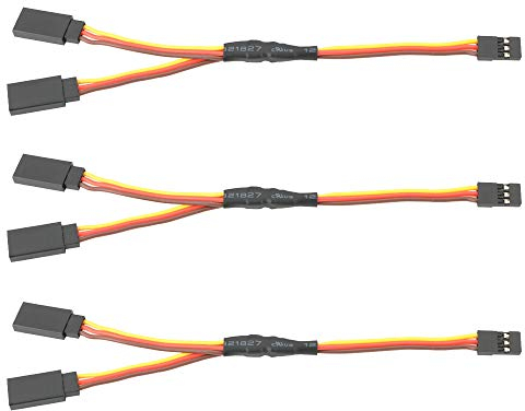 GTIWUNG 3 Stück Servo Y Kabel, 22AWG 60 Kerne Kabel RC Servo Verlängerungskabel, Y Servo Extension, 6/150mm 1 auf 2 Y Kabel, 3 Pin Kabel JR Stecker Verlängerung auf RC Flugzeug