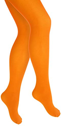 Thetru Kinder-Strumpfhose | Größe 116/128 | Blickdichte-Strumpfhose (Größe 116/128) (orange)