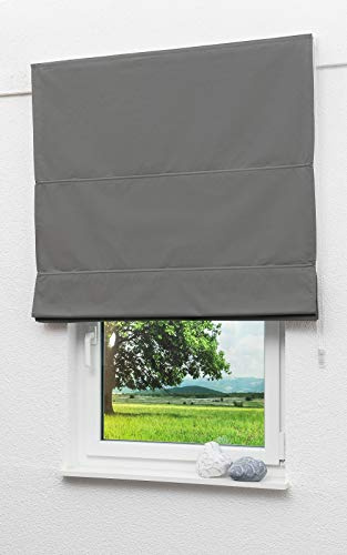 LYSEL Outlet Raffrollo grau, abdunkelnd mit Kettenzug, Maße: (Bx H) 80cm * 170cm