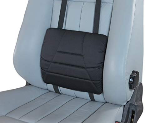 Big Ant Lendenkissen Auto – Lordosenstütze Auto mit atmungsaktivem & wasserabweisendem Design – Rückenkissen für Autositz, Bürostuhl, Rollstuhl Inklusive Kopfstütze-Befestigung (Schwarz)