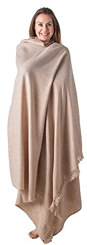 Om Shanti Crafts Meditationsschal oder Meditationsdecke, Schal, Schal, Übergröße, Stola, groß, Unisex, Beige, 8' x 4'