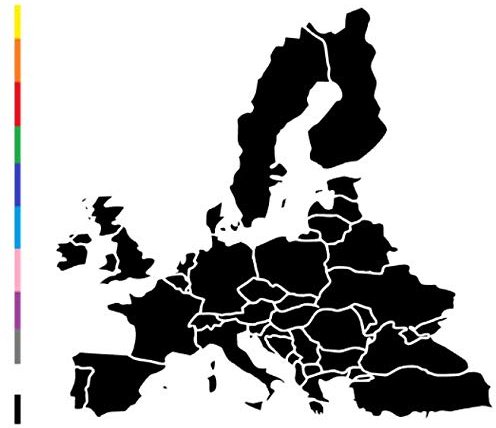 generisch Europakarte Aufkleber 30 x 20 cm, Silhouette Aufkleber (264) (Kupfer Glanz, 30x28cm)
