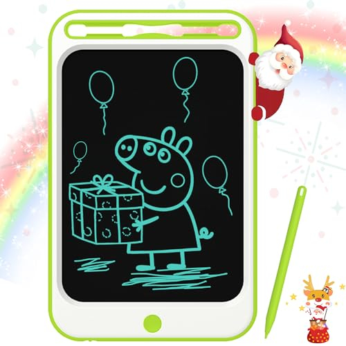 Richgv LCD Schreibtafel 10 Zoll,LCD Writing Tablet,EIN Schlüssel zum Löschen Funktion,Doodle Malen Board, Elektronisches Schreibtablet Ultradünn und tragbar, Lernspielzeuggeschenk für Kinder(Grün-S)