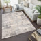 TAPISO Versay Teppich Shaggy Langflor Hochflor Modern Grau Creme Splash Design Leinwand Optik Meliert Wohnzimmer Schlafzimmer ÖKOTEX 200 x 300 cm