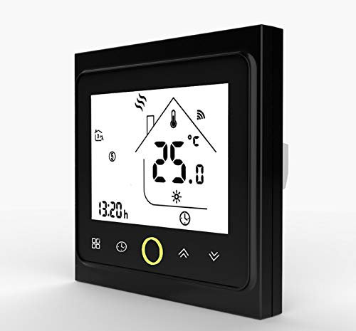 WiFi Smart Thermostat Temperature Controller for Water Electric Floor Heating Water Gas Boiler Compatible with Alexa Google Home (Black,BHT-002-GALW(WiFi))