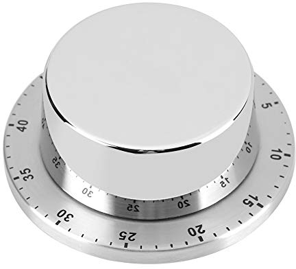 Minuterie mécanique acier inoxydable avec base magnétique pour cuisine camping fitness mariage anniversaire Noël déplacement utilisation polyvalente sans piles sonnerie puissante Suitable for tous usa