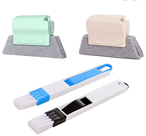 4Pcs Fensterrillen Reinigungsbürste,Reinigungsbürste für magische Fenster Reinigung Aller Ecken und Lücken,Fensterreinigungsbürste,Rillenreinigungsbürste,Reinigungsbürste Fenster Mini Bürste