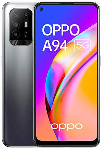 OPPO A94 - Téléphone Portable 5G Débloqué - 128 Go de Stockage 8 Go de RAM - Écran AMOLED - Quadruple Capteur Photo 48 MP - Vidéo Ultra Nuit et HDR - Charge Rapide - Noir [version FR]