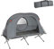 SoBuy faltbar Survival-Zelt Feldbett mit Zelt Feldbett 4 in1 Camping Set mit Schlafsack Wurfzelt Matratze und Zubehör Zelt 1 Person 1 Mann Zelt Outdoor Hellgrau BHT ca. 194x147x87cm OGS60-HG