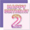 Stuff4 2. Geburtstagskarte für Mädchen – rosa und lila Glitzerballons – Happy Karten für 2 Jahre altes Mädchen Tochter Schwester Enkelin Cousin, 145 mm x 145 mm Grußkarten für zwei zweiten Geburtstag