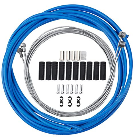 All-Pie Fahrrad Bike Bremszughülle Schaltzughülle Außenhülle mit 2 Bowdenzug/Bremskabel MTB Komplett Bremsen Kabel Set (Blau)