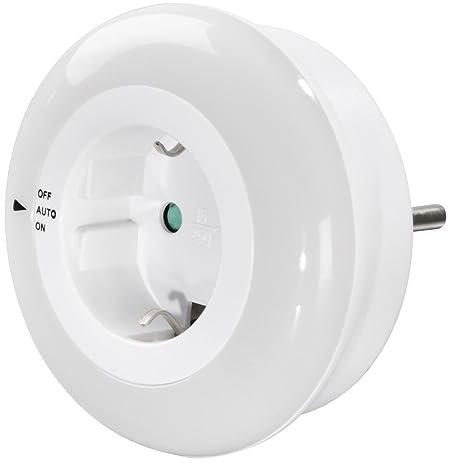 Hama Nachtlicht, mit Steckdose, Nachtsensor, Tageslicht (Orientierungslicht, Stilllicht, für Babys, Kinder, Erwachsene, Schlummerlicht, Nachtleuchte, Schlaflampe, Nachtlampe, Steckdosenlicht) weiß