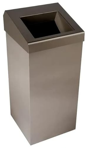 Holcombe Trading Waste bin 50 Litre stainless steel waste bin with chute, free standing or wall mounted. Ideal for commercial use, with bag strap for liner
