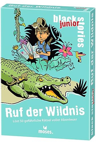 moses. Black Stories junior Ruf der Wildnis - 50 Rätsel voller Abenteuer, Rätsel Kartenspiel mit Spielvariante und Punktechips, Rätselspiel für Kinder ab 8 Jahren