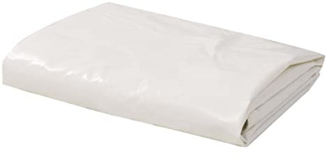 Homgoday Lona de 650 g/m², 5 x 6 m, color blanco, lona impermeable para exterior, lona para camping, impermeable, lona con revestimiento de PVC, lona con ojales para tumbona, suelo y playa