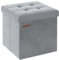 SONGMICS Sitzhocker mit Stauraum, kleine klappbare Sitzbank, 38 x 38 cm Fußbank, Aufbewahrungsbox, bis 300 kg belastbar, für Wohnzimmer Schlafzimmer Schlafsaal, Taubengrau LSF227G02