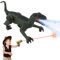 Kikuo Dinosaure Jouet, Dinosaure Telecommandé Enfant Électrique, Figurine Dinosaure avec Lumière Traçante, Brouillard de Pulvérisation, Yeux 3D Dinausore Jouet pour Garçons 4 5 6+